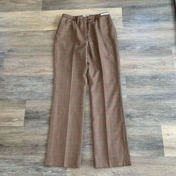 Pendleton wool pants City Trouser Glen style plaid brown size 8 - Picture 1 of 12